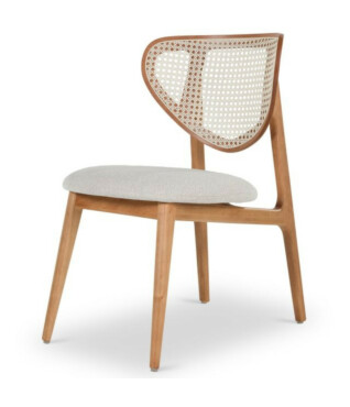 Cadeira Ariel com Encosto em Ratan Para Mesa de Jantar