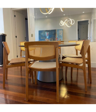 cadeira pergola com ratan sextavado prime decor frente