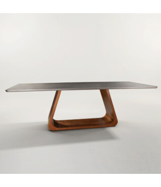 mesa louros com tampo laqueado e vidro 2,20x1,10 legfatto