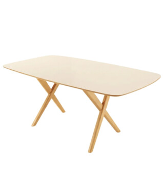 Mesa de Jantar Miami 1,80m x 1m Com Vidro Off White