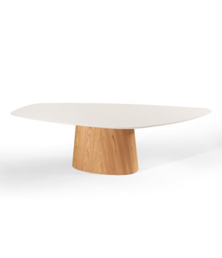 Mesa de Jantar Orla 2,20m x 1,10m Com Vidro Off White PRONTA ENTREGA cima