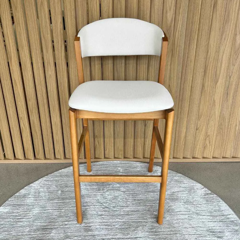 Banqueta Pérola Linho Off White PRONTA ENTREGA frente