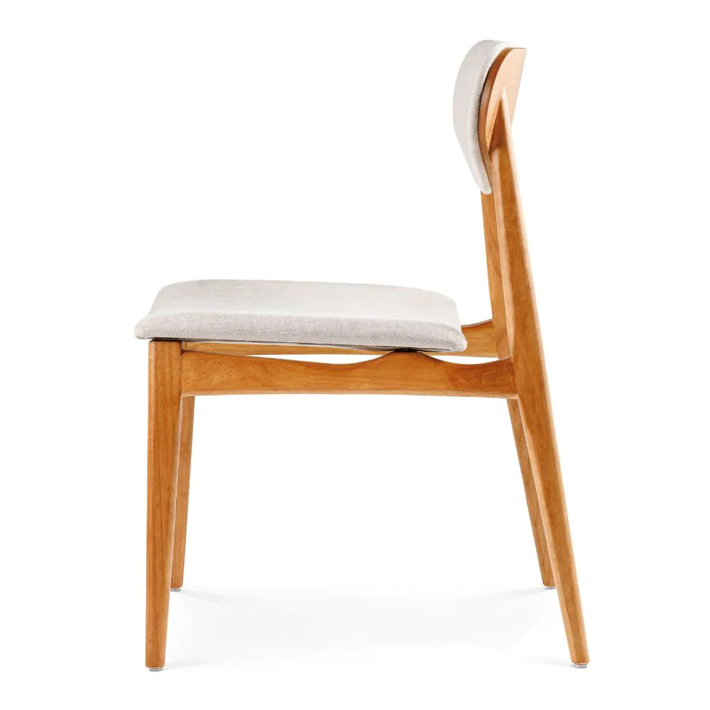 Cadeira Lírio com Encosto Estofado Para Mesa de Jantar