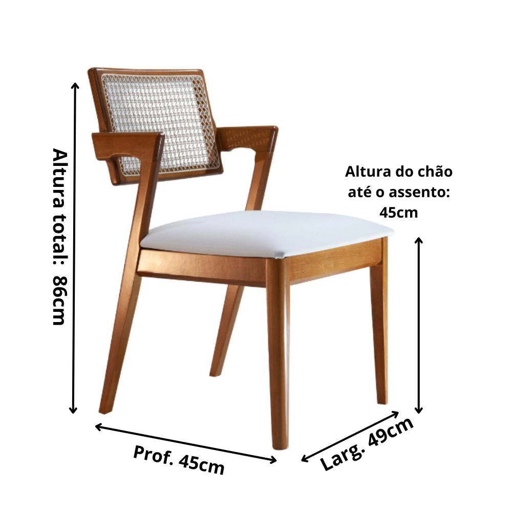 Cadeira Liz com Encosto em Ratan Para Mesa de Jantar