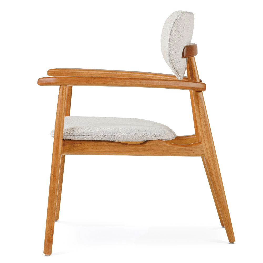 Cadeira Olivia com Braço Encosto Estofado Para Mesa de Jantar
