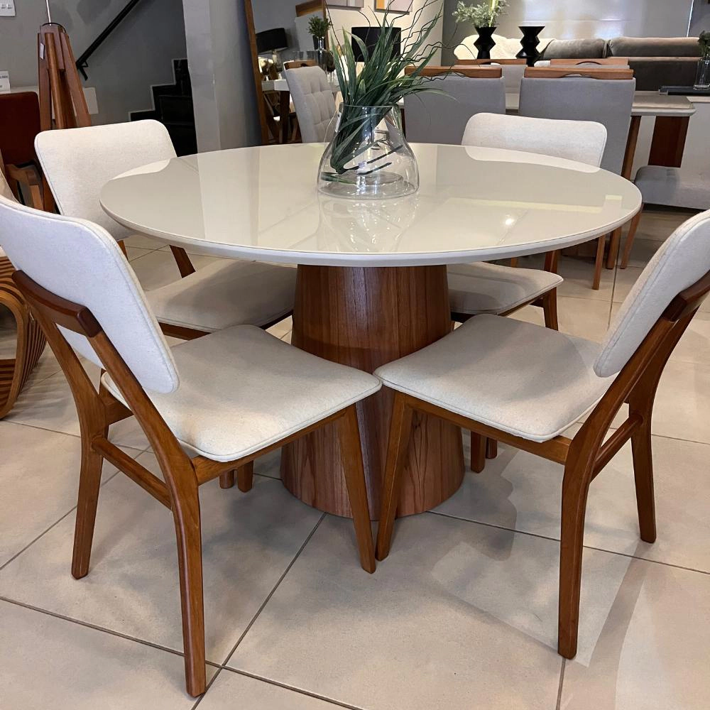Conjunto Mesa Redonda 1,10m de Diâmetro com 4 Cadeiras Servia