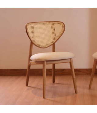 Cadeira Ariel com Encosto em Ratan Para Mesa de Jantar