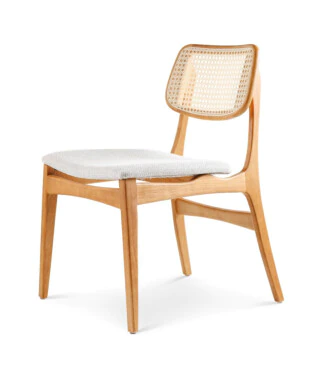 Cadeira Asteca com Encosto em Ratan Para Mesa de Jantar