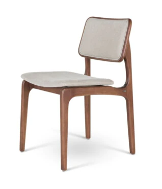 Cadeira Dubai com Encosto em Tecido Para Mesa de Jantar