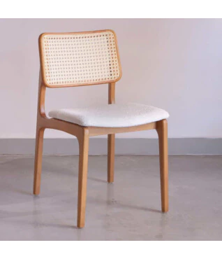 Cadeira Dubai com Encosto em Ratan Para Mesa de Jantar