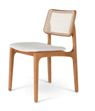 Cadeira Dubai com Encosto em Ratan Para Mesa de Jantar