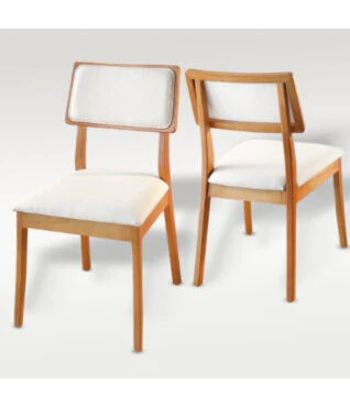 Cadeira Firenze Kit com 2 unidades com Encosto Estofado Para Sala de Jantar