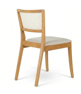 Cadeira Lion com Ratan Sextavado Natural Para Mesa de Jantar