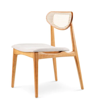 Cadeira Lírio com Encosto em Ratan Para Mesa de Jantar