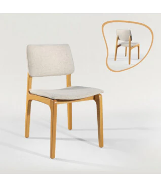 Cadeira Mabel com Encosto Estofado Para Mesa de Jantar
