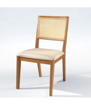 Cadeira Lyle com Encosto em Ratan Para Mesa de Jantar