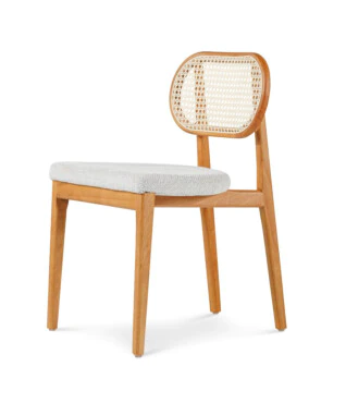Cadeira Melissa com Encosto em Ratan Para Mesa de Jantar