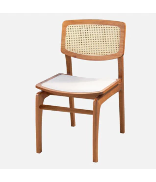 Cadeira Pergola com Ratan Sextavado Para Sala de Jantar PRONTA ENTREGA