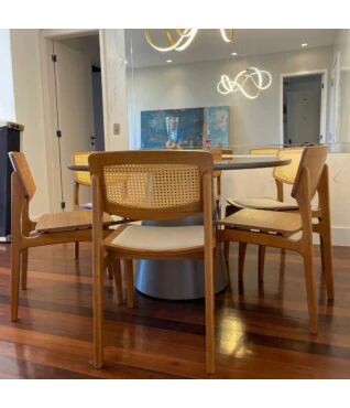 cadeira pergola com ratan sextavado prime decor frente