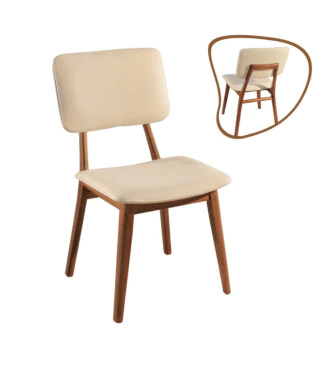 Cadeira Servia com Encosto Estofado Para Mesa de Jantar