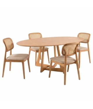 Conjunto com 4 cadeiras Cecília 02 1,35m x 0,90m Tampo Laminado