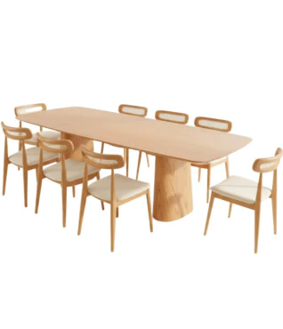 Conjunto com 8 Cadeiras Lysa 102 2,20m x 1,10m Laminado