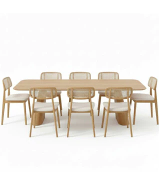 Conjunto com 8 Cadeiras Bari 102 2,20m x 1,10m Laminado