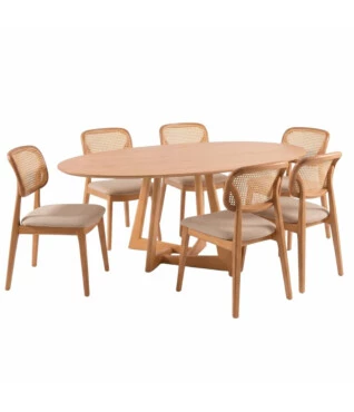 Conjunto com 6 cadeiras Cecília 02 1,80m x 1m Tampo Laminado