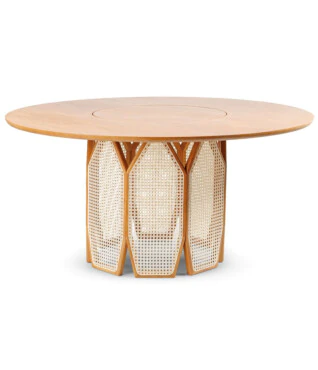 Mesa de Jantar Apolo C/Prato Giratório 1,80cm de Diâmetro