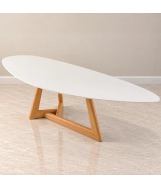 Mesa de Jantar Orgânica Blend com Vidro Off White