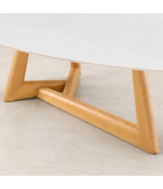 Mesa de Jantar Orgânica Blend com Vidro Off White