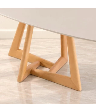 Mesa Oval Cecília com Vidro Off White