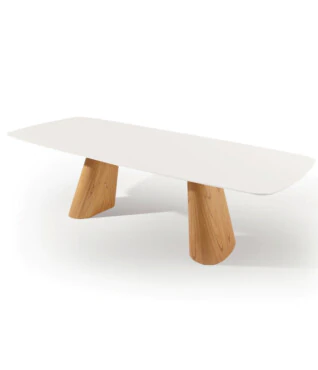 Mesa de Jantar Diana 2,70m x 1,10m Com Vidro Off White