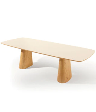 Mesa de Jantar Diana 2,20m x 1,10m Com Vidro Off White PRONTA ENTREGA