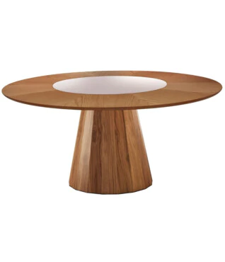 Mesa de Jantar Cone Madrid C/ Vidro Giratório 1,30m de Diâmetro