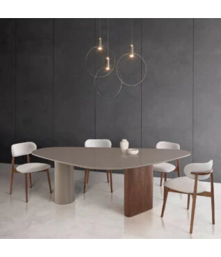 Mesa de Jantar Maísa Orgânica Capuccino e Nogueira