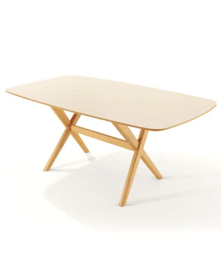 Mesa de Jantar Miami 2,20m x 1,10m Com Vidro Off White