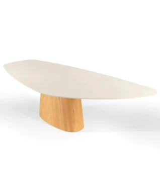 Mesa de Jantar Orla 2,20m x 1,10m Com Vidro Off White PRONTA ENTREGA