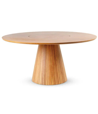 Mesa de Jantar Atlas Ripada C/Prato Giratório 1,50cm de Diâmetro