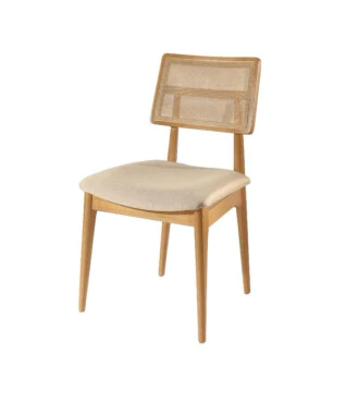 Cadeira Nilla com Encosto em Ratan Para Mesa de Jantar