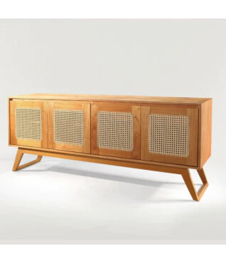 Buffet Firenze 4 Portas Com Tela Ratan 1,80m