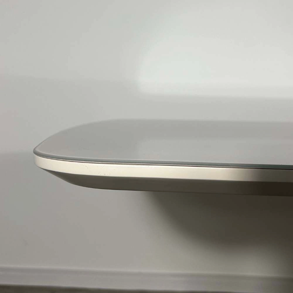 Mesa de Jantar Lysa 2,20m x 1,10m Com Vidro Off White