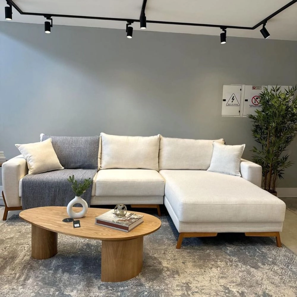 Sofá Império Fixo com Chaise  3,50m - Bianchi Móveis