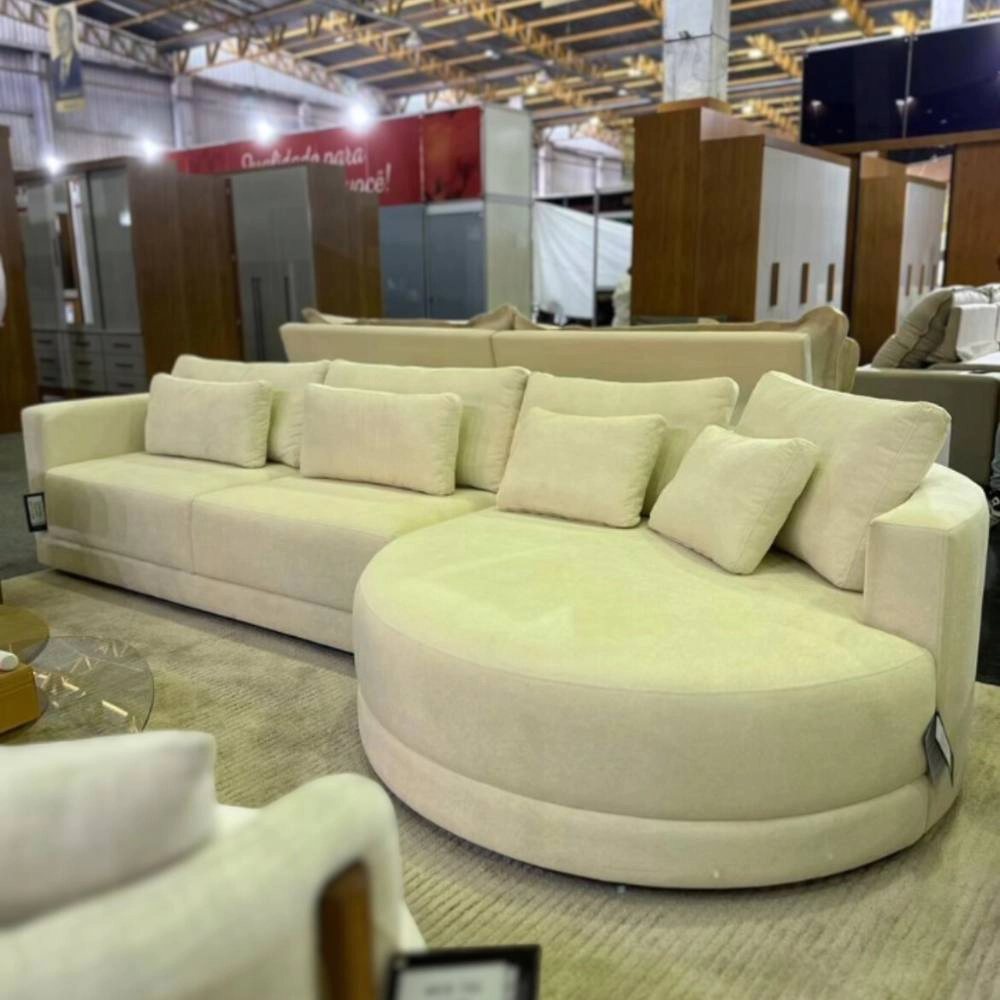 Sofá Lagon Fixo com Chaise 3,75m - Bianchi Móveis