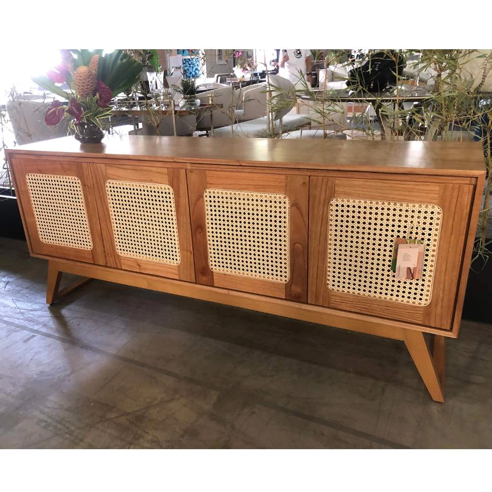 Buffet Firenze 4 Portas Com Tela Ratan 2,00m