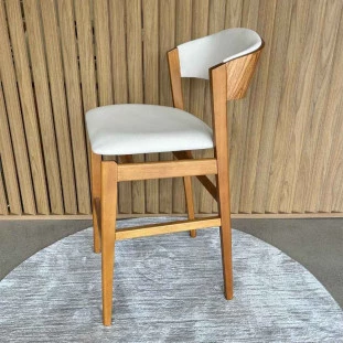Banqueta Pérola Linho Off White PRONTA ENTREGA frente