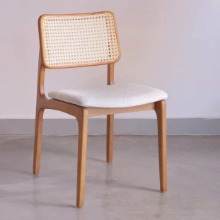Cadeira Dubai com Encosto em Ratan Para Mesa de Jantar
