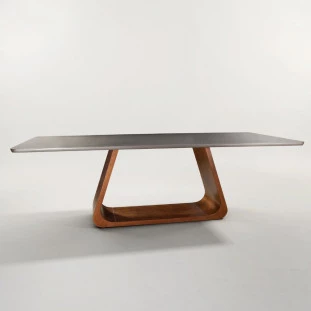 mesa louros com tampo laqueado e vidro 2,20x1,10 legfatto