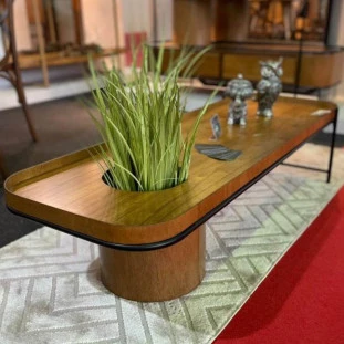 mesa de centro com cachepo