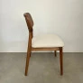 Cadeira Bari Castanho 102 Com Ratan Linho Off White PRONTA ENTREGA Lado